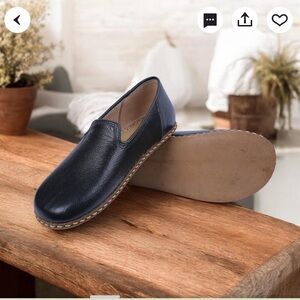 Men's Black Leather Slip-On Shoes